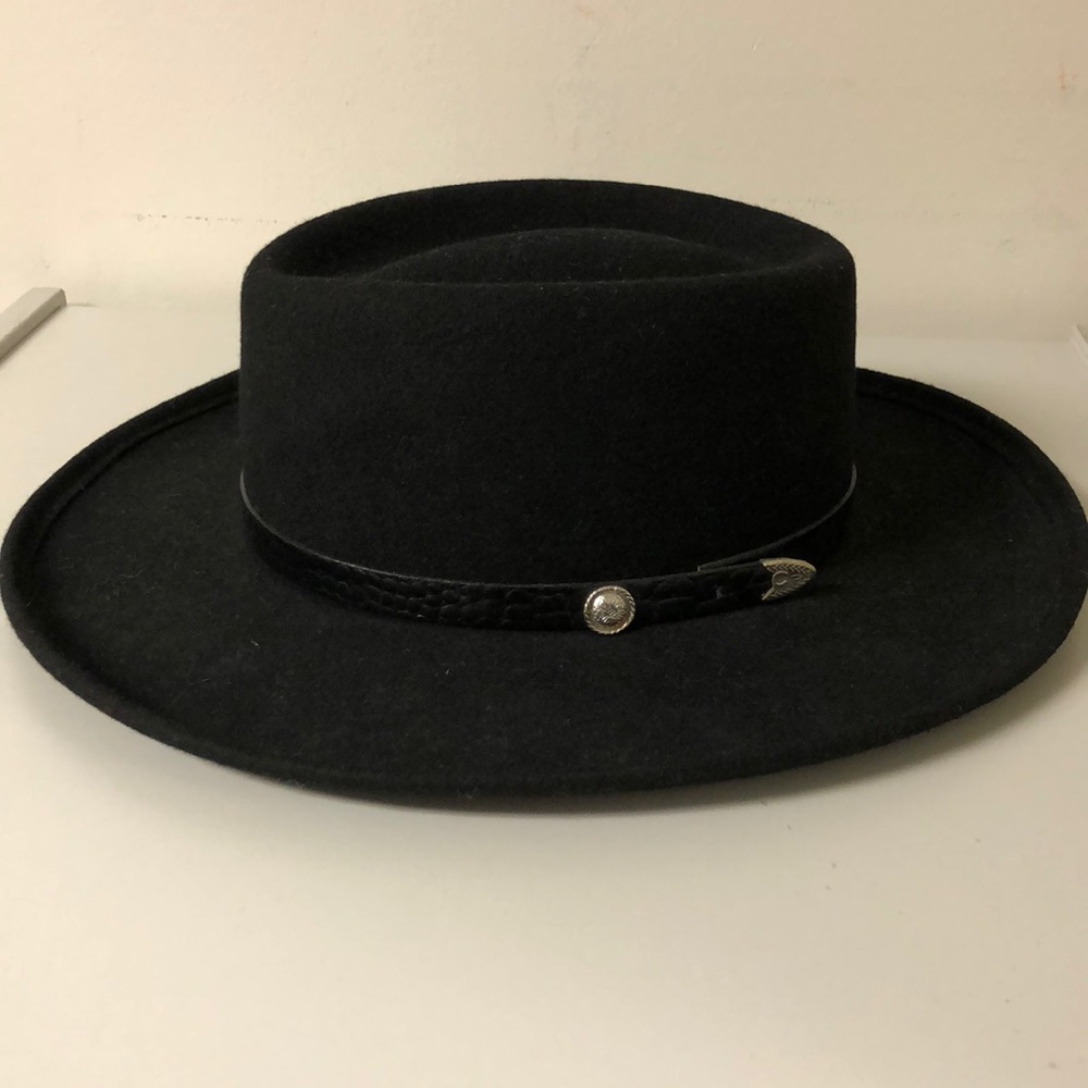 Eddy Bros Black Western Style Wool Hat Size Small